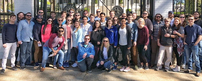 Residents and faculty learn abou the city - and each other - during a group during a downtown Jackson scavenger hunt